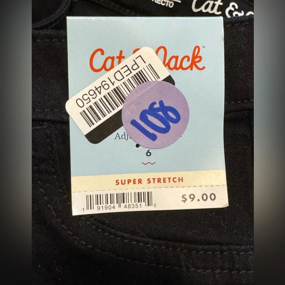 Cat & Jack Classic Black Jeans sz 6 NWT